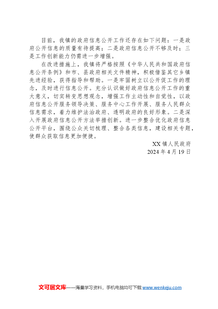 2024年第一季度政务公开情况报告.docx，第2页预览