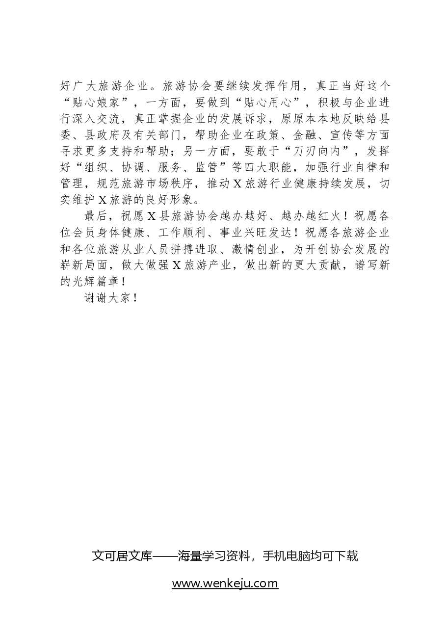 在X县旅游协会2024年工作座谈会上的讲话.docx，第3页预览