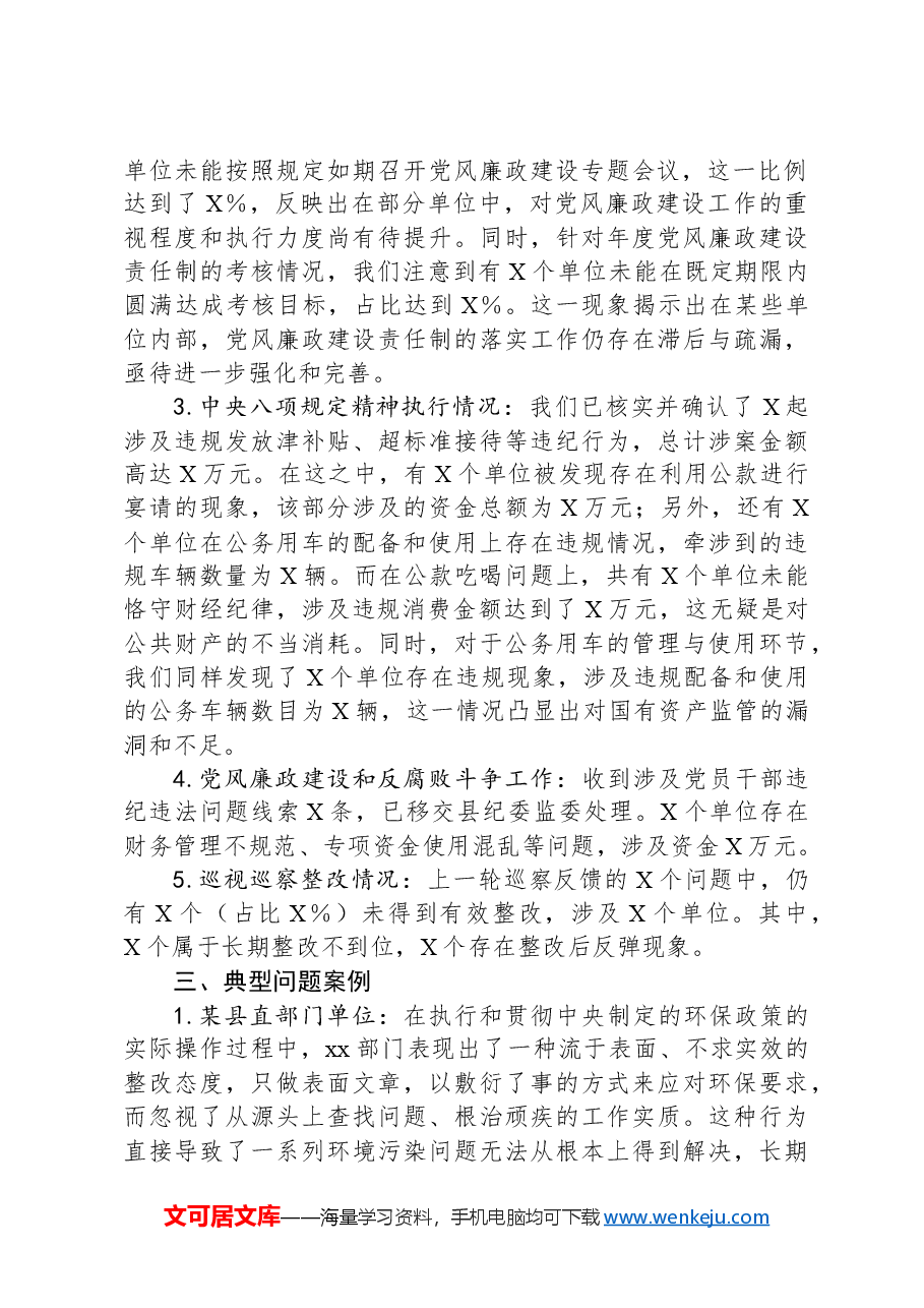 XX县委“回头看”专项巡察情况总结报告.docx,第2页预览