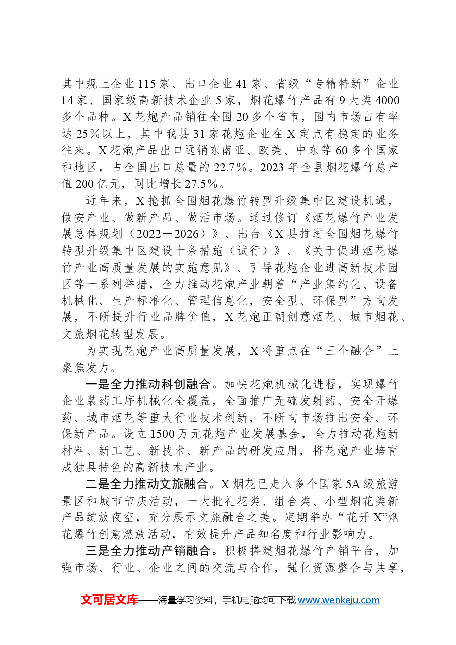 在X省2024年烟花爆竹交易会上的讲话.docx,第2页预览