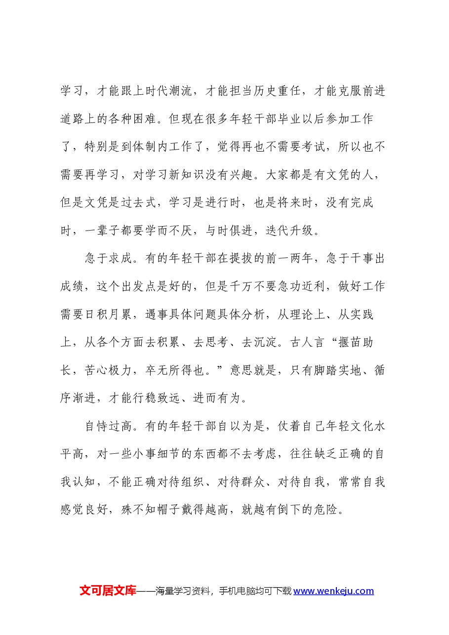 在全区优秀年轻干部座谈会的讲话.docx,第4页预览