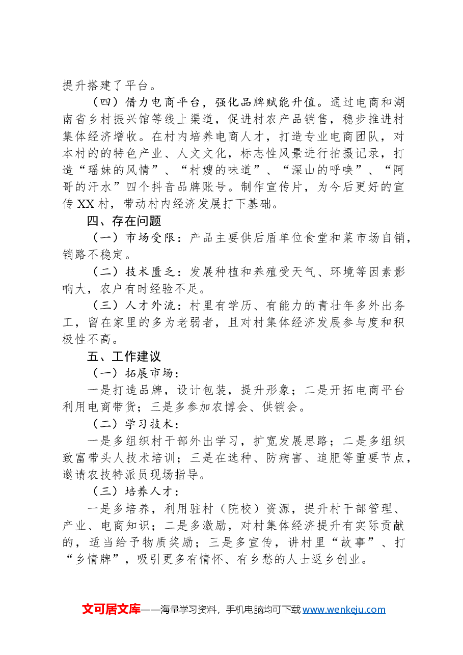 XX村村级经济发展调研报告.docx,第3页预览