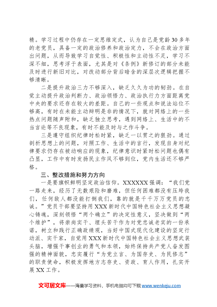 班子成员党纪学习教育第一专题学习交流研讨材料.docx,第3页预览
