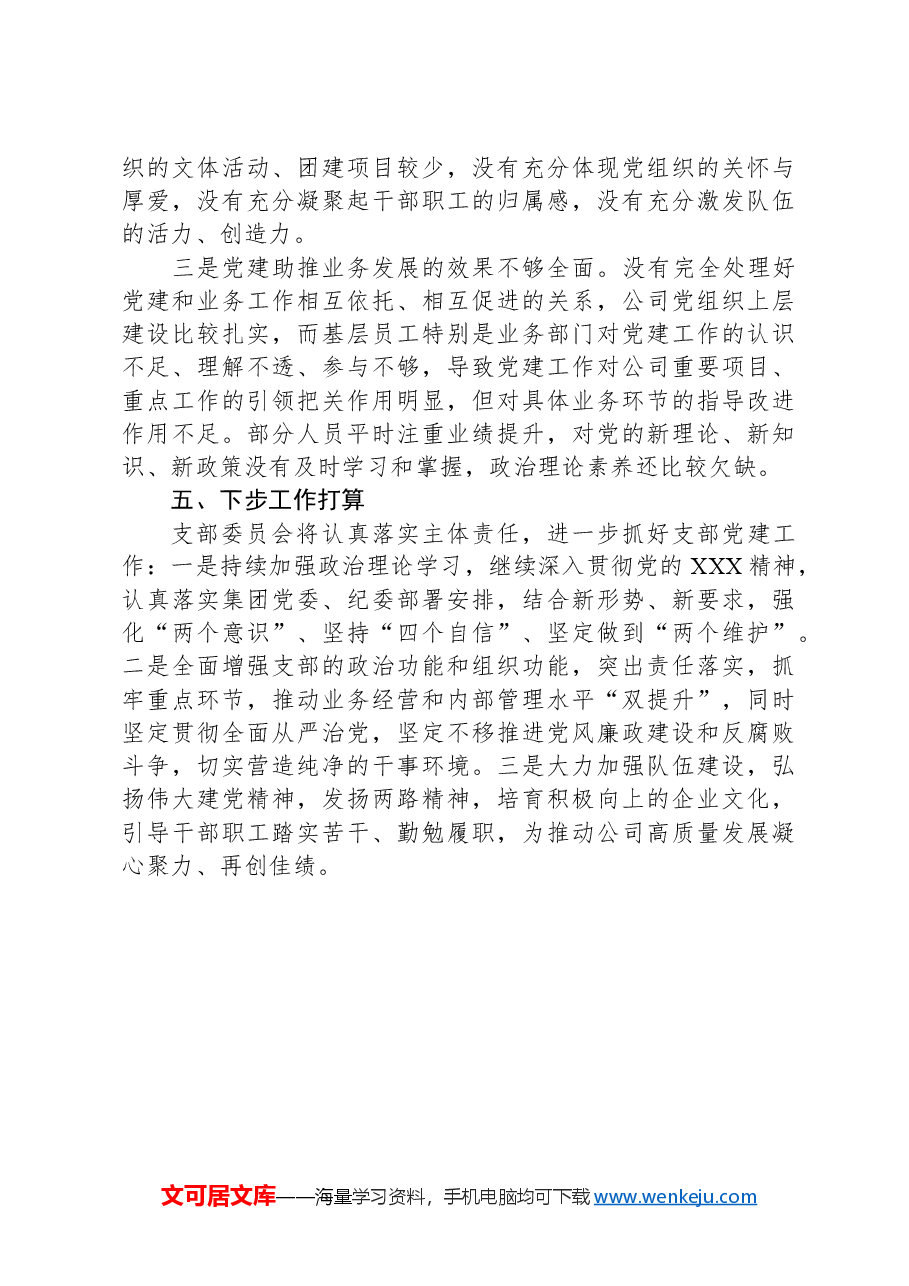 公司党支部年度工作报告.docx，第4页预览