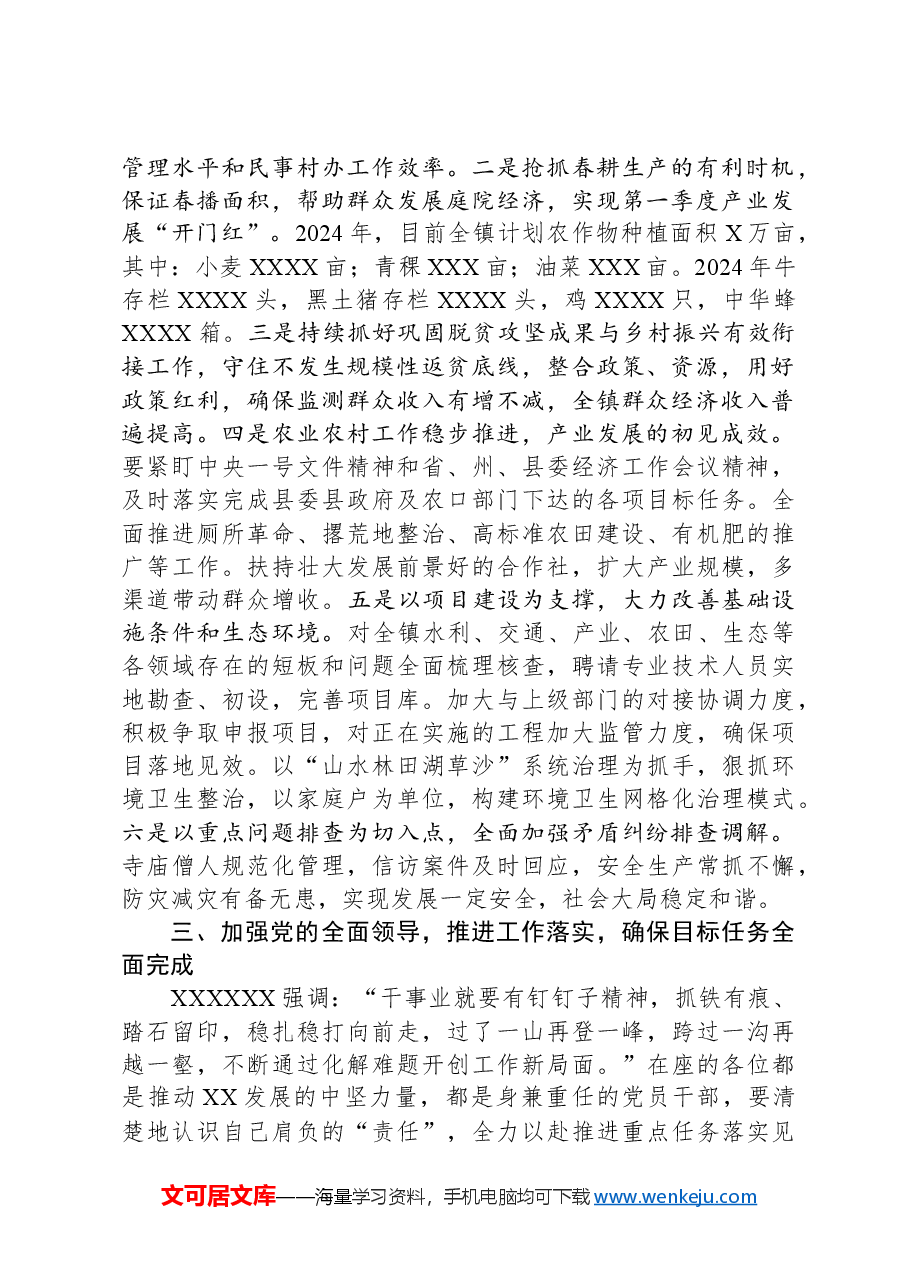 乡镇党委书记在2024年度经济工作会议上的讲话.docx,第3页预览