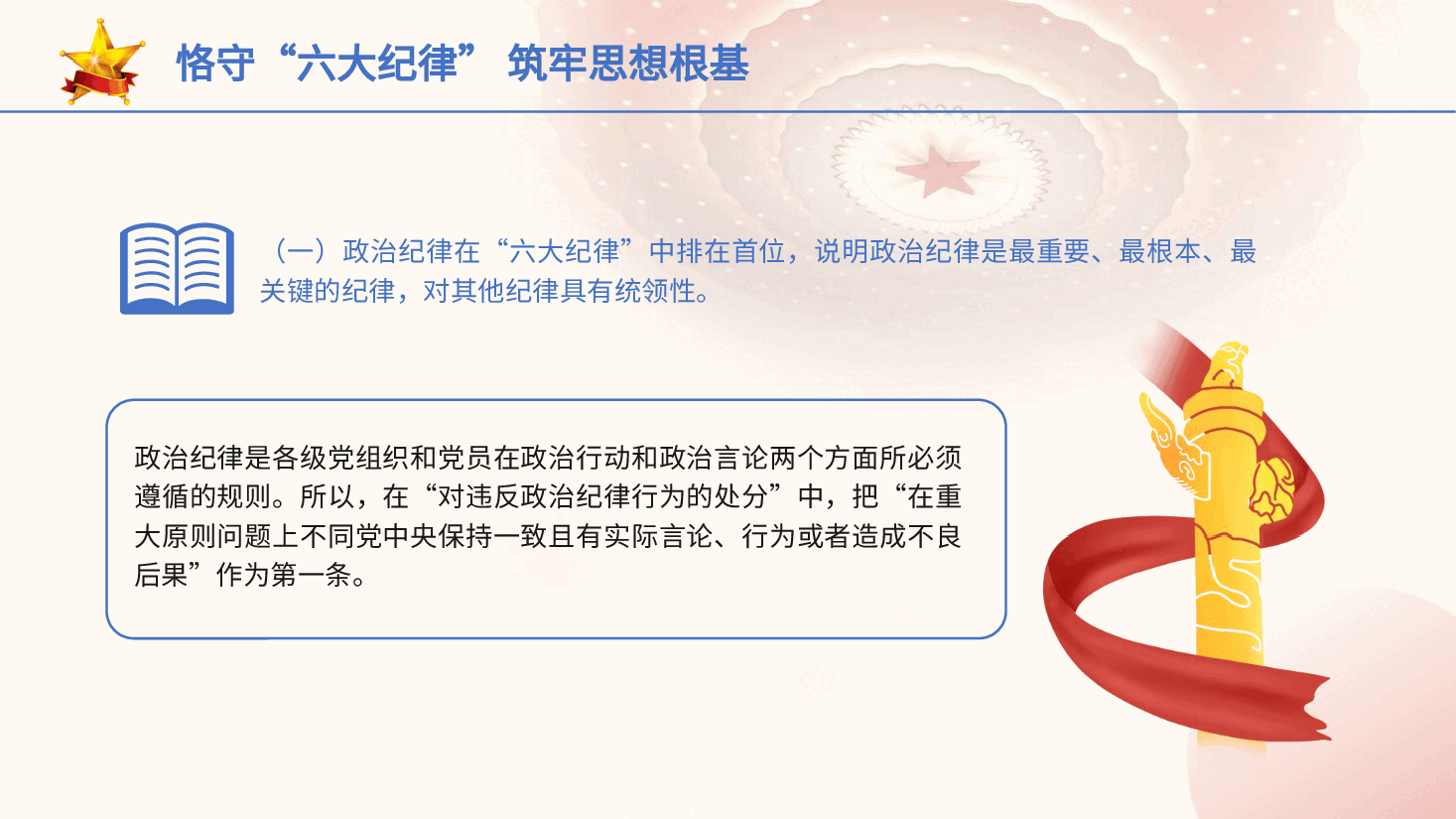 党纪党课ppt+讲稿:恪守“六大纪律” 筑牢思想根基.pptx,第3页预览