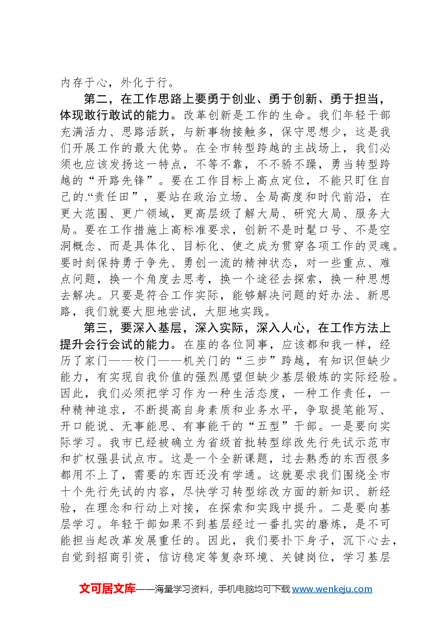 在年轻干部座谈会上的发言-2.docx,第2页预览