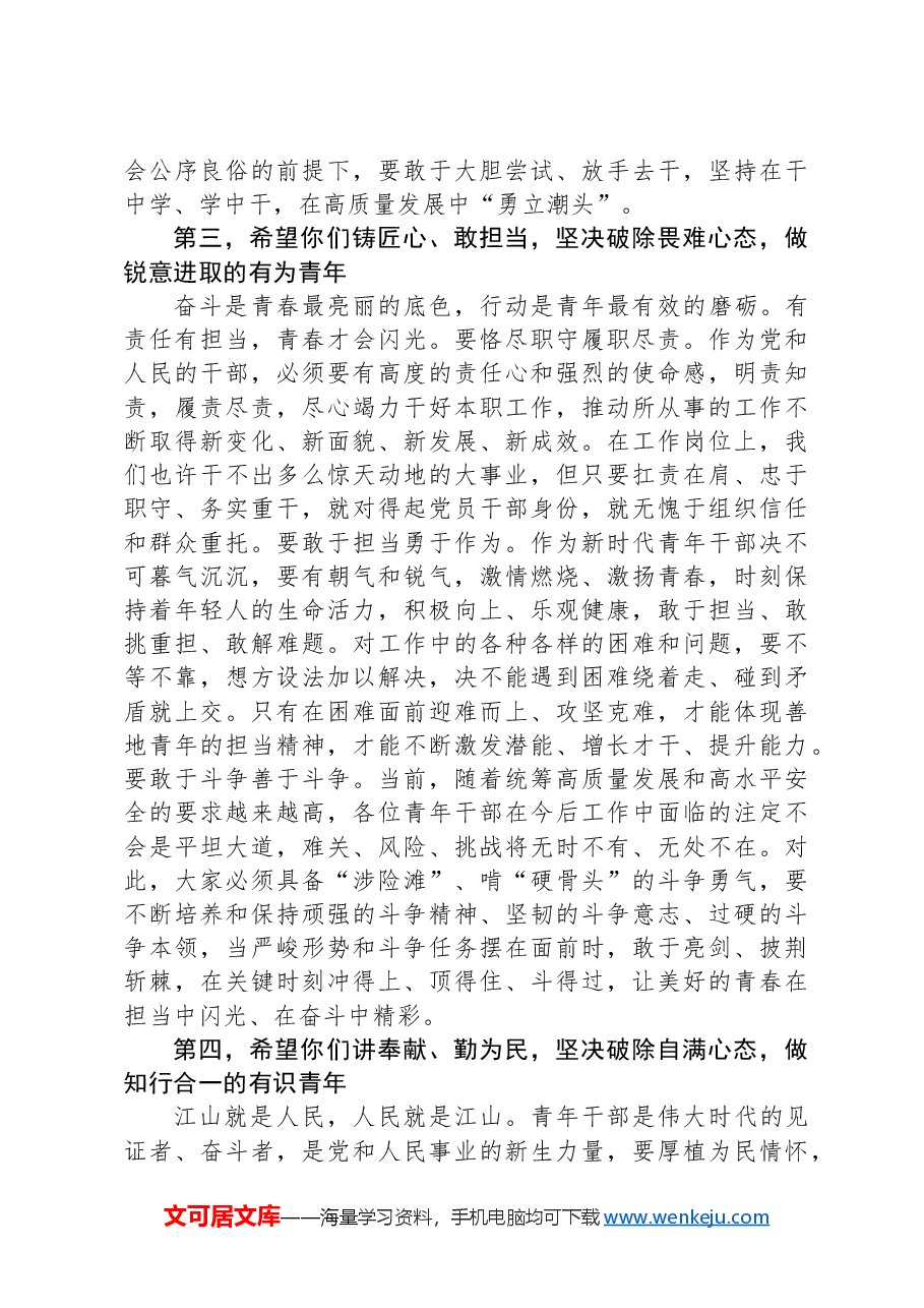 县委书记在青年干部工作会议上的讲话.docx,第3页预览