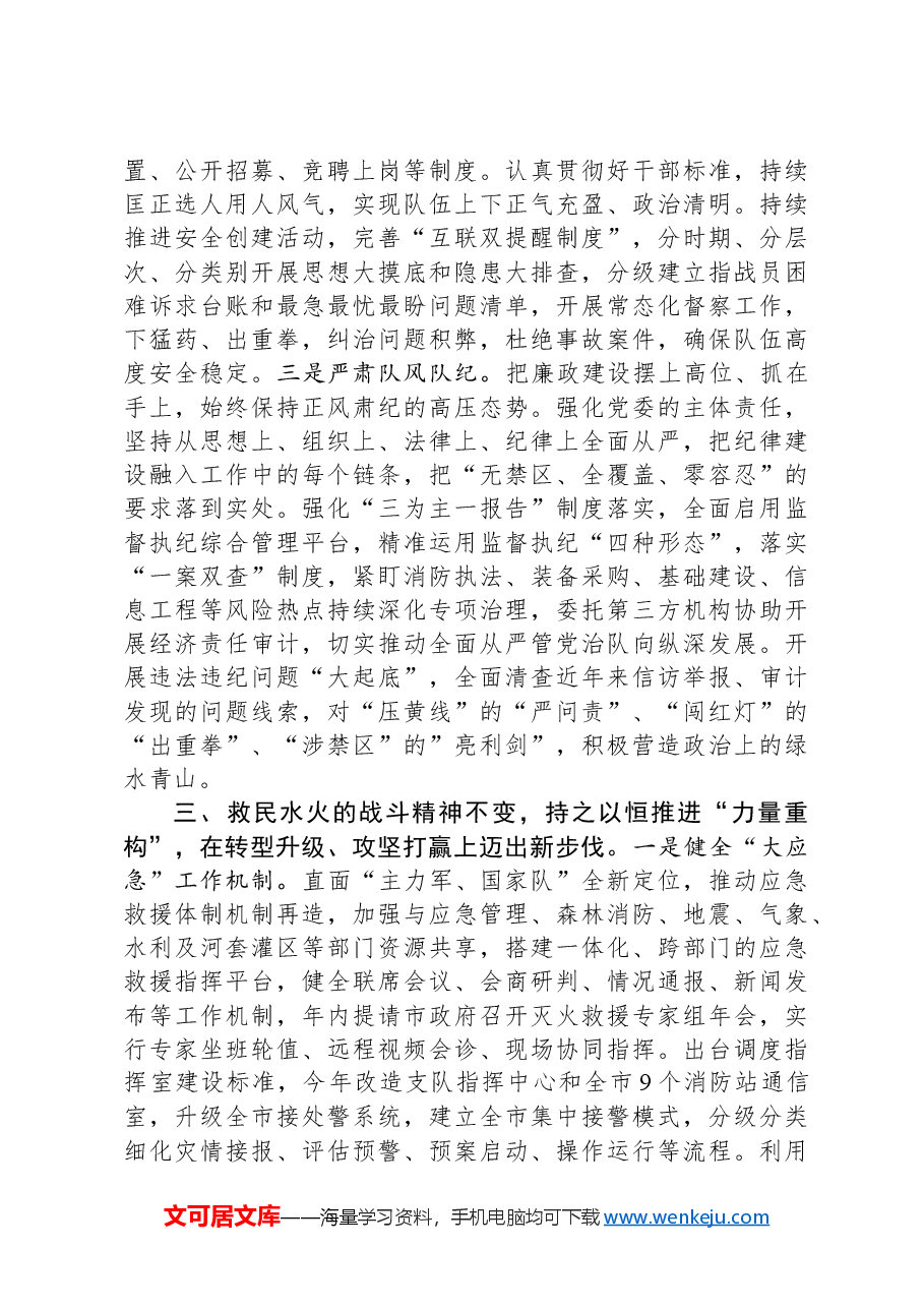消防救援队伍工作总结.docx,第3页预览