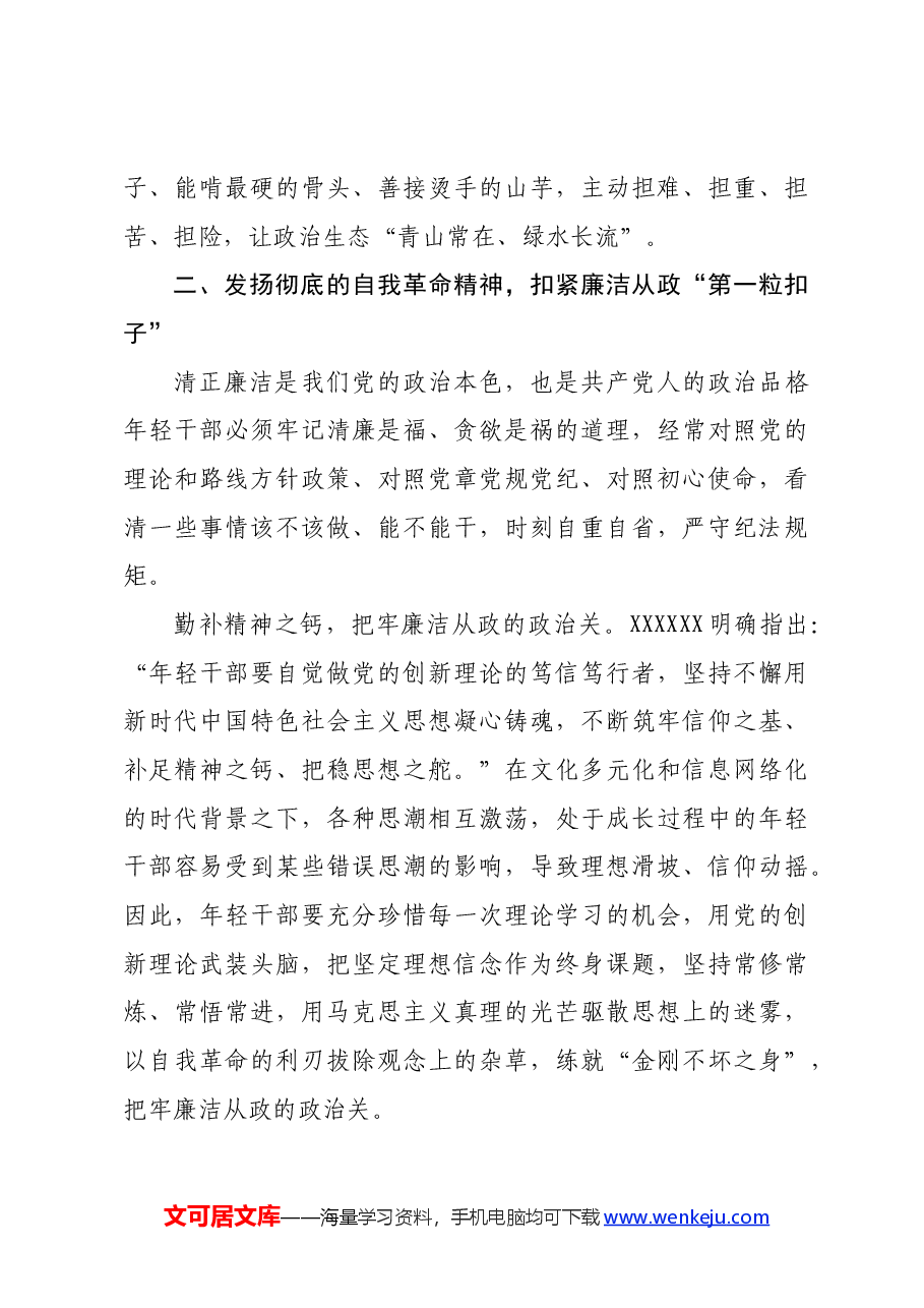 党课讲稿:青年干部要永葆清正廉洁的政治本色.docx,第3页预览