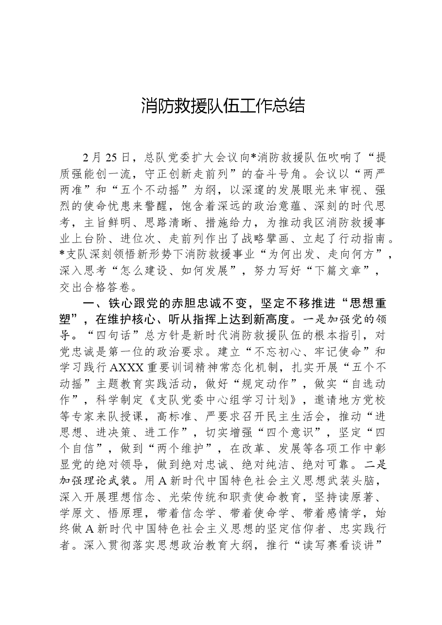 消防救援队伍工作总结.docx,第1页预览