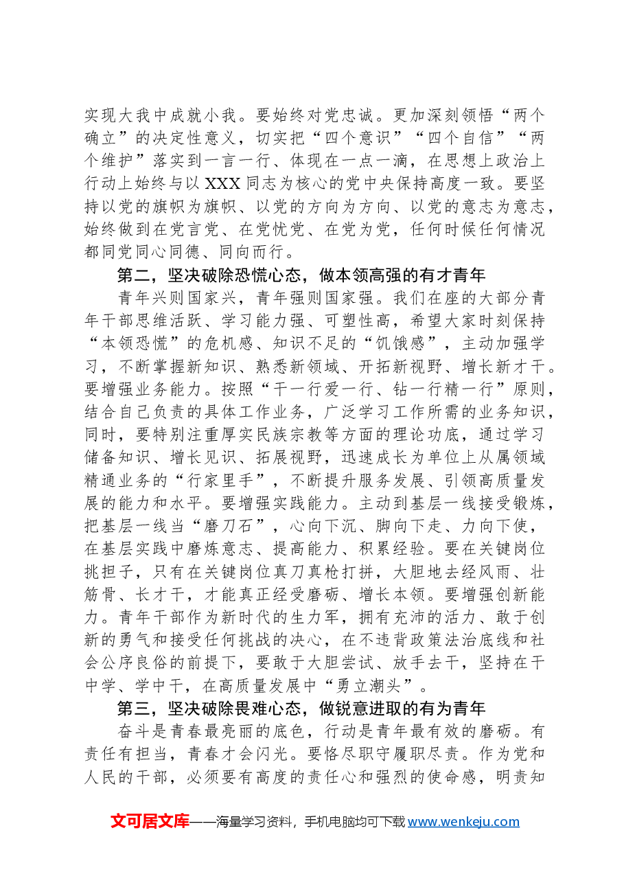 在县2024年青年干部工作会议上的讲话.docx,第2页预览