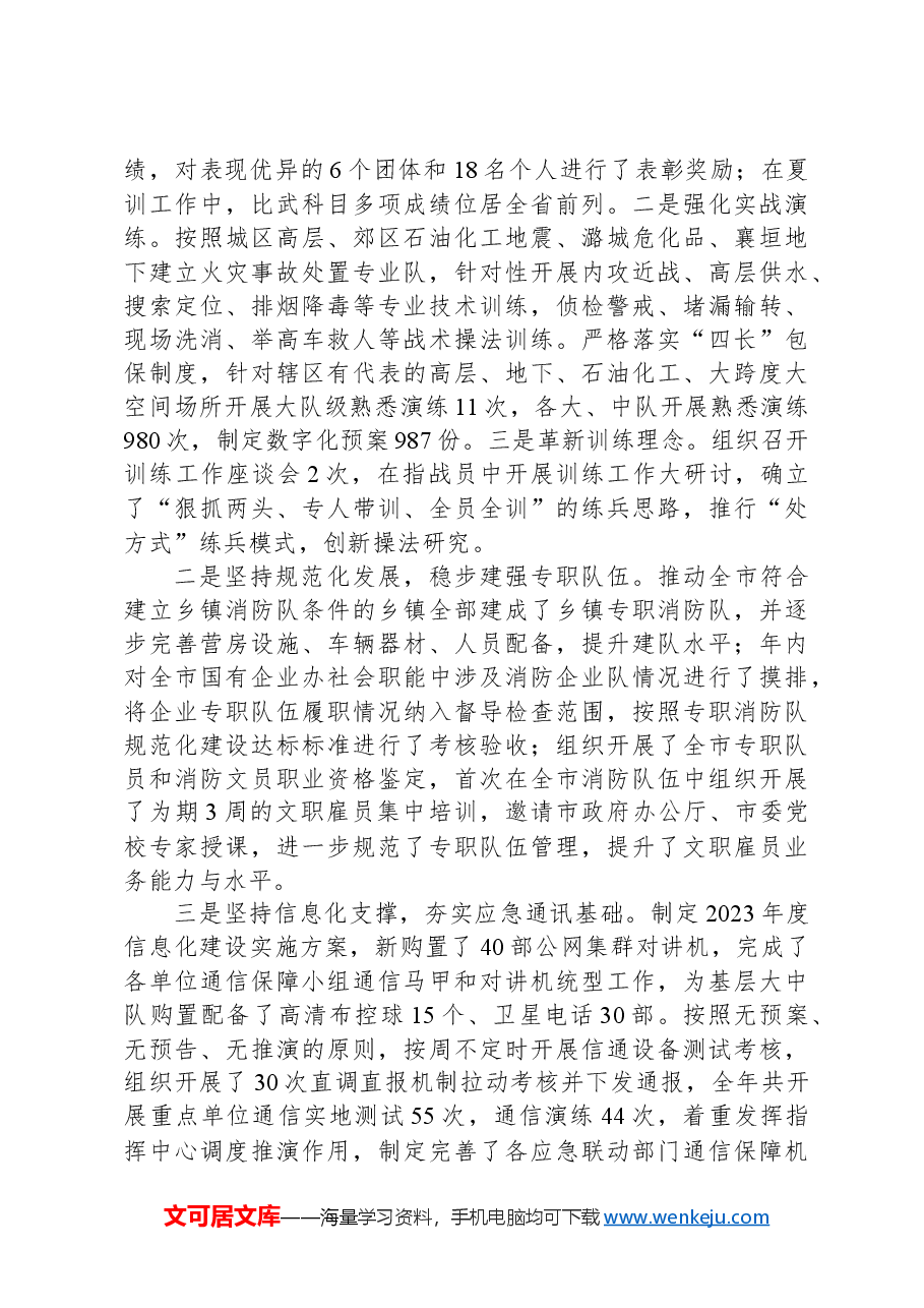 消防救援大队党委述职工作报告.docx,第4页预览