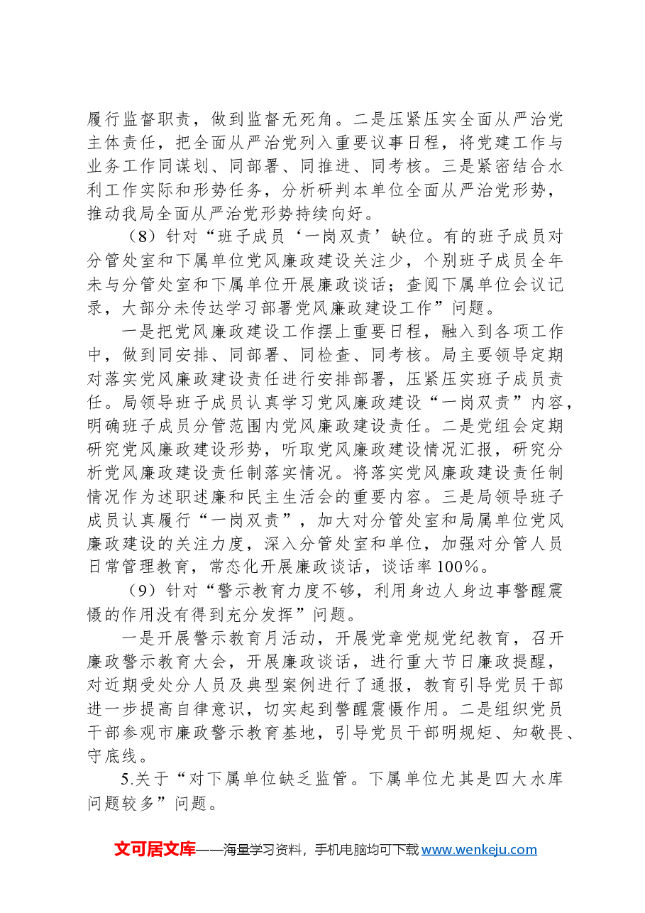 市水利局党组关于巡察整改进展情况的报告.docx,第4页预览