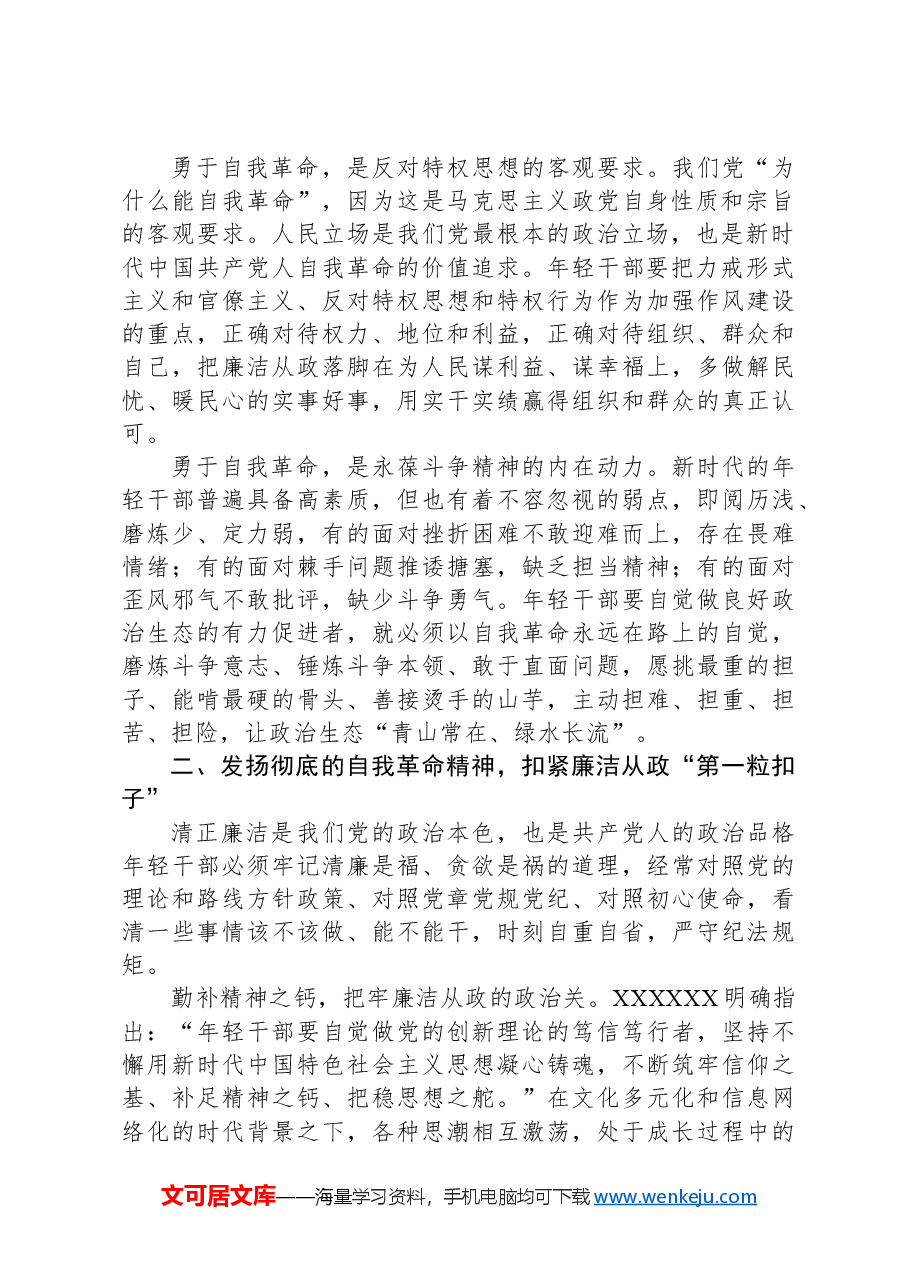 青年干部要永葆清正廉洁的政治本色.docx,第2页预览