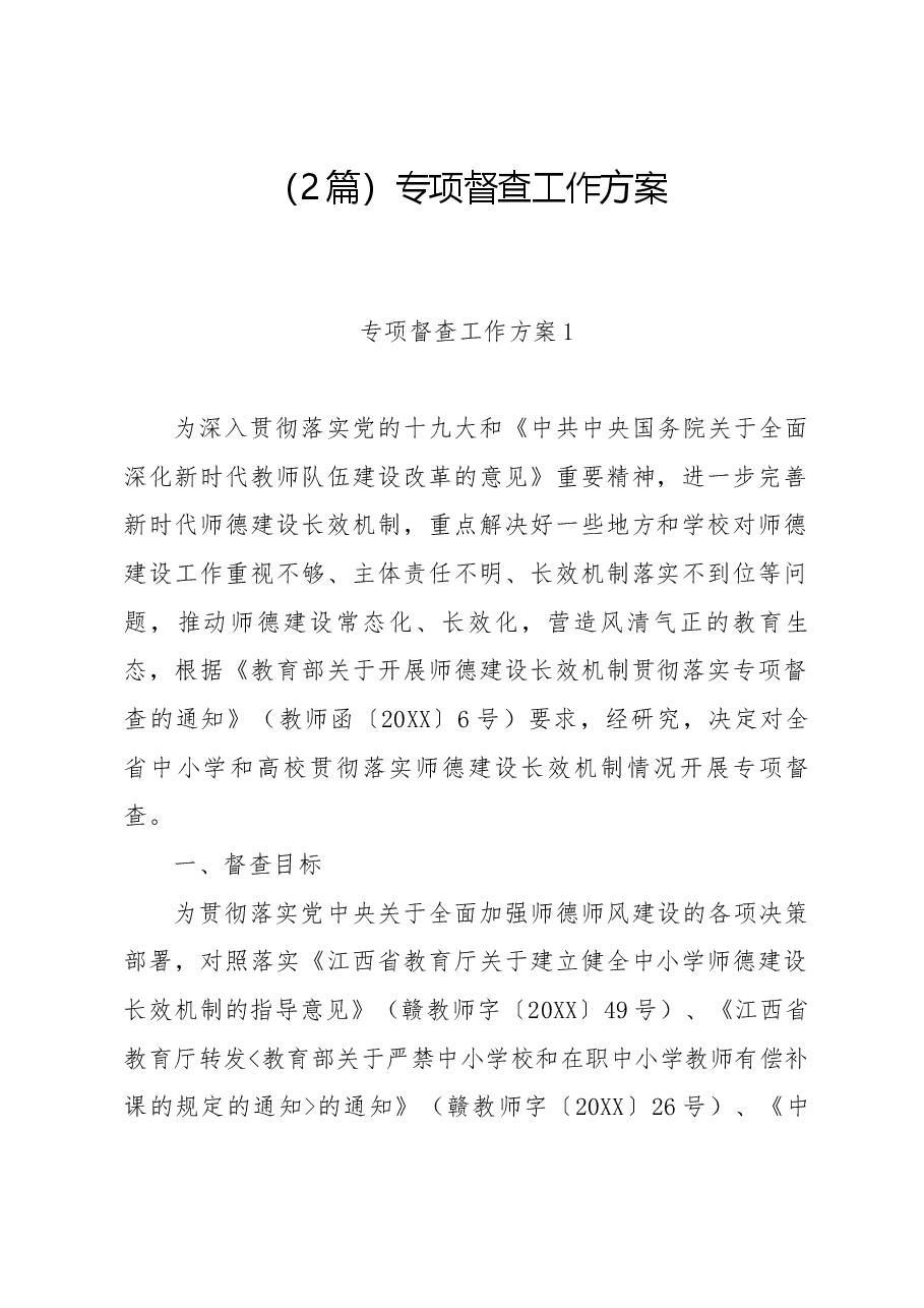 (2篇)专项督查工作方案.docx,第1页预览