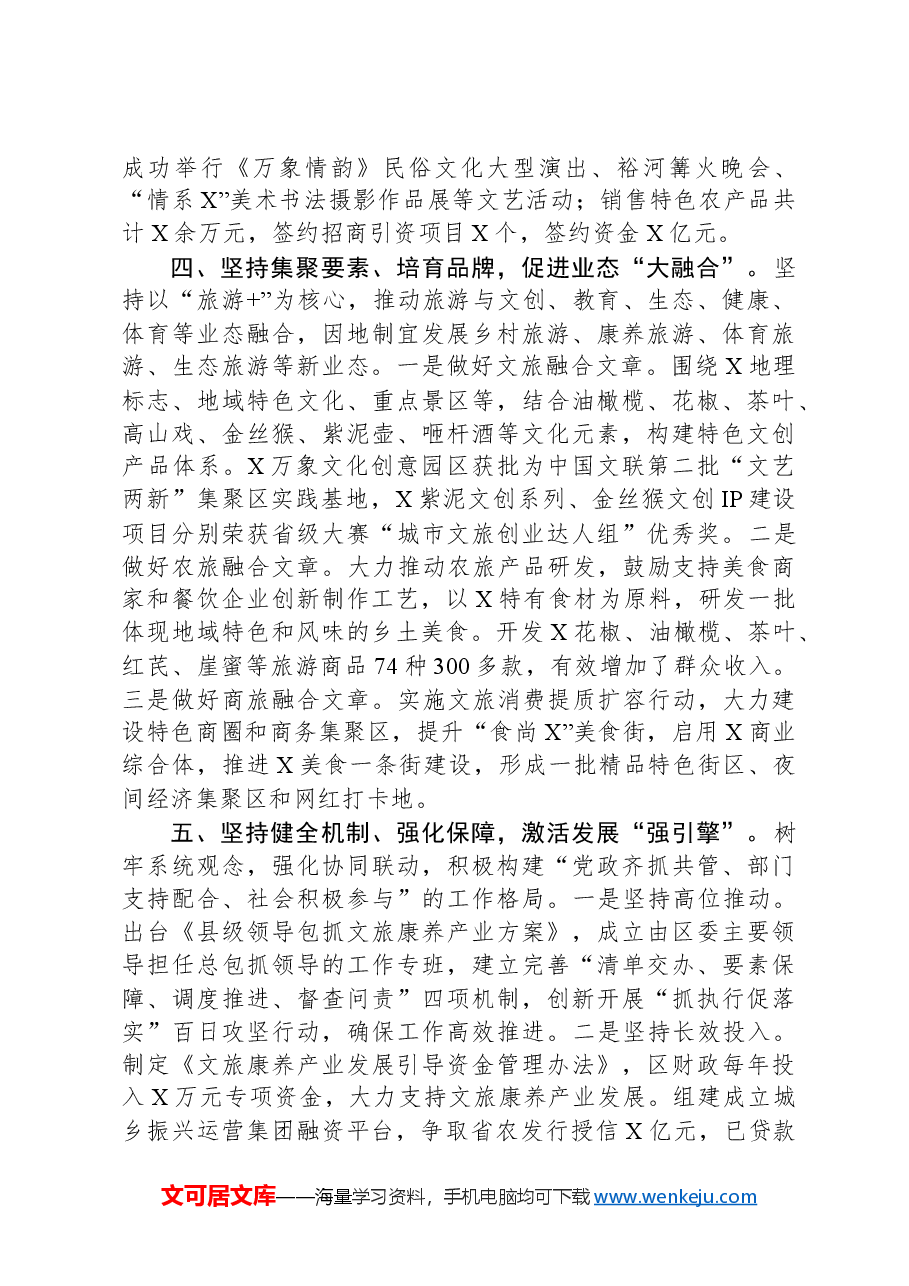 区文旅康养产业发展情况汇报.docx,第3页预览