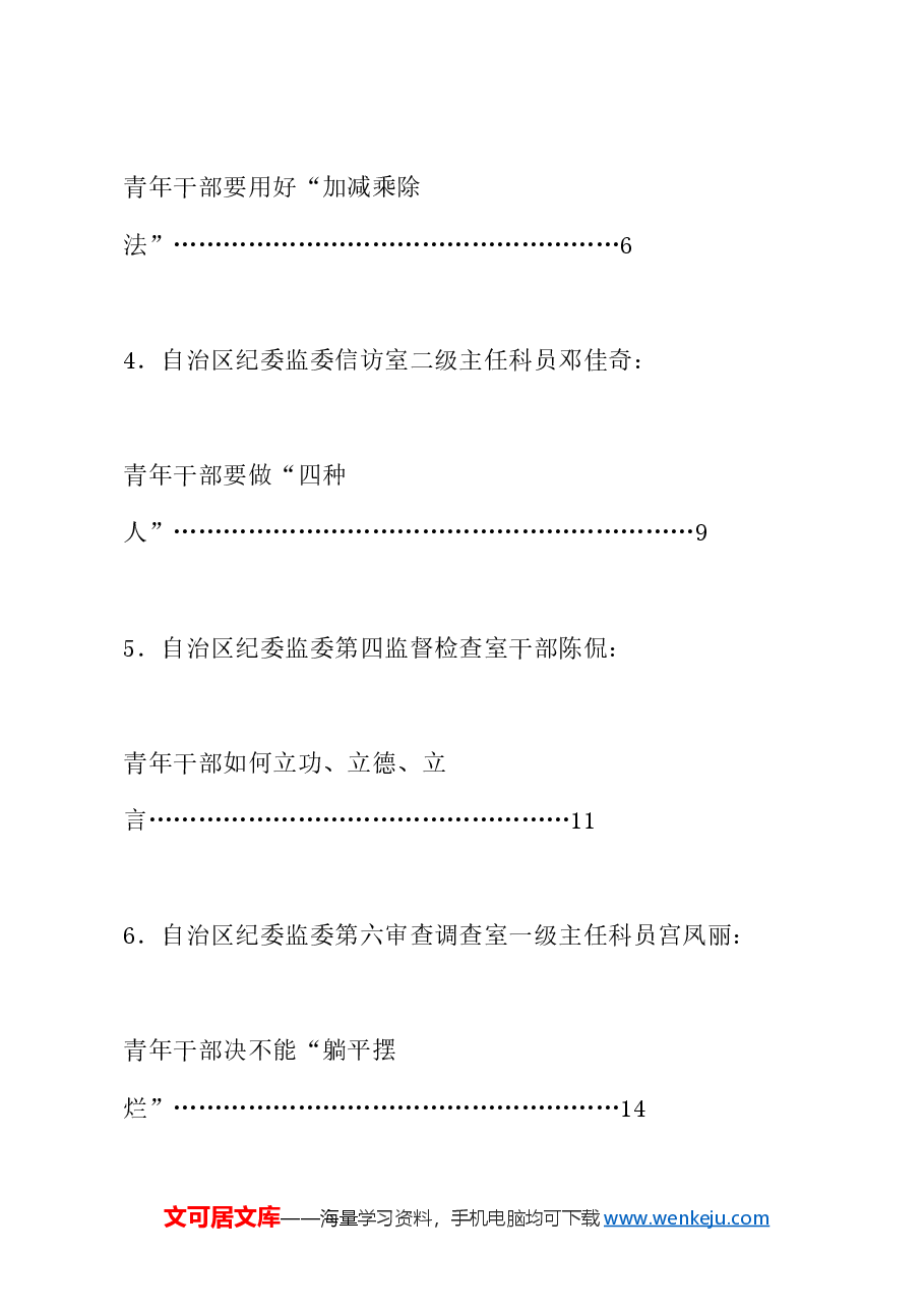 (7篇)宁夏回族自治区纪委监委机关青年干部座谈会发言材料汇编(五四青年节).doc,第2页预览