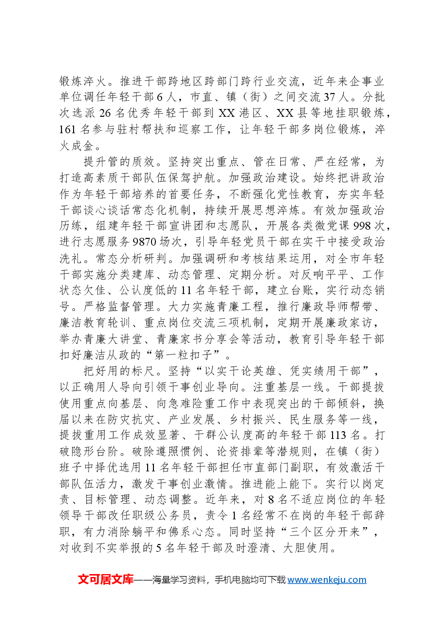 在2024年全市优秀年轻干部队伍建设推进会上的发言.docx,第2页预览