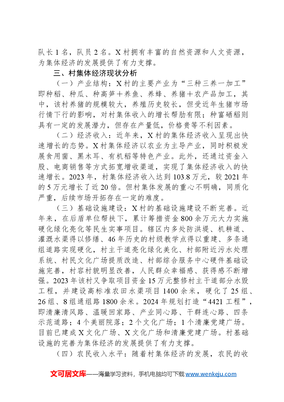 X村新型村集体经济调研报告.docx,第2页预览