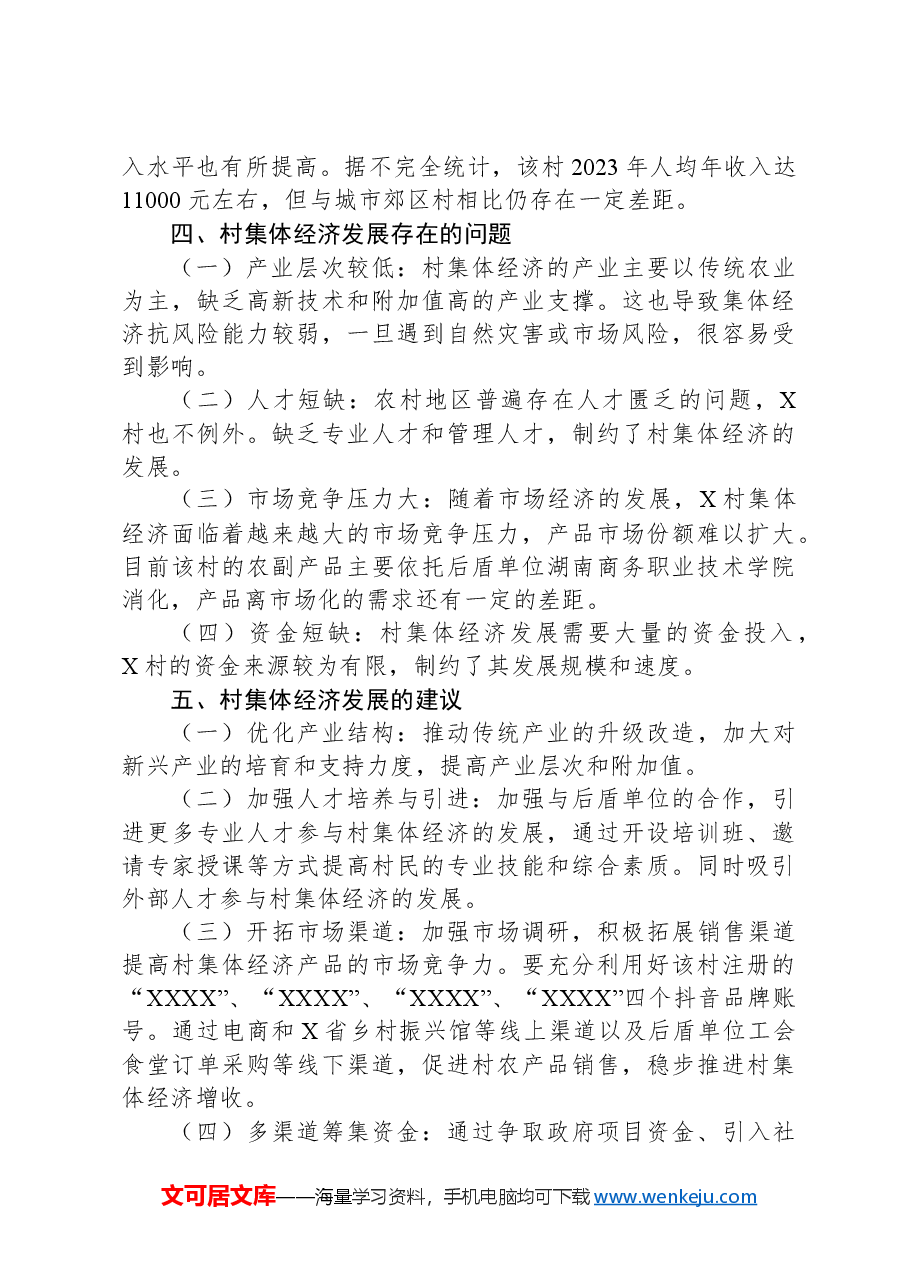X村新型村集体经济调研报告.docx,第3页预览