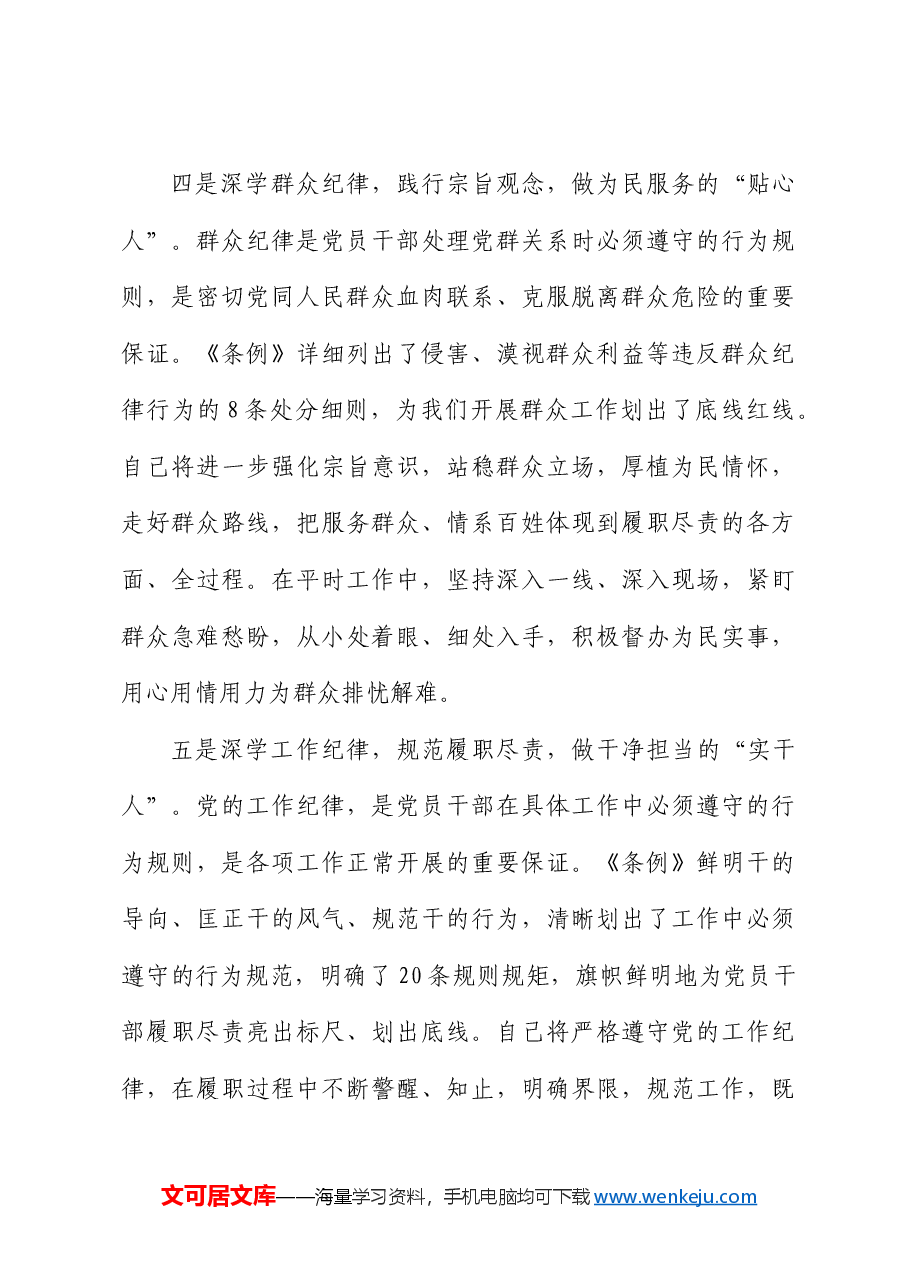 党纪学习教育“六大纪律”研讨发言.docx,第4页预览