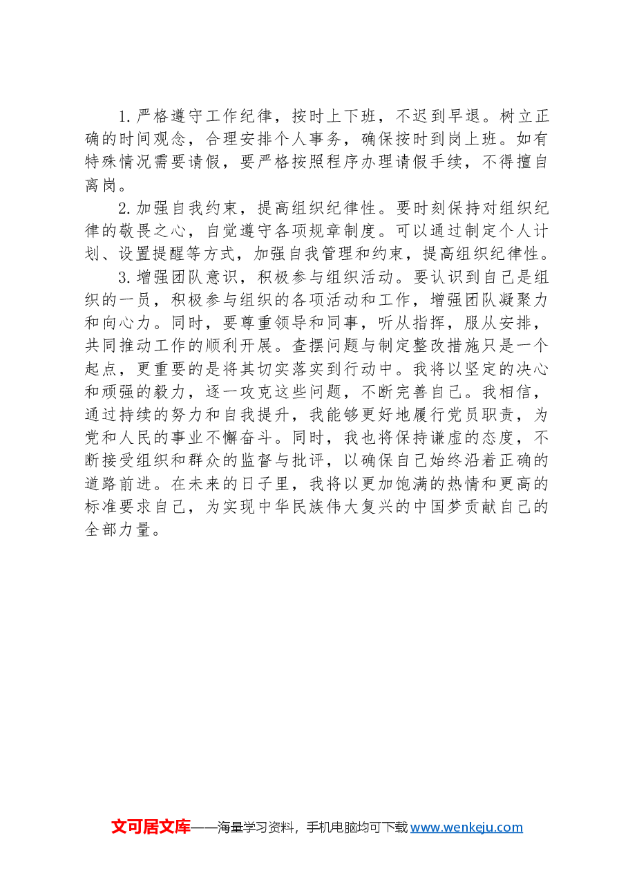 2024年党员查摆问题清单和整改措施.docx，第4页预览