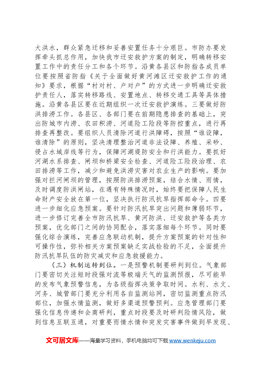 市副市长在全市防汛抗旱工作会议上的讲话.docx，第3页预览