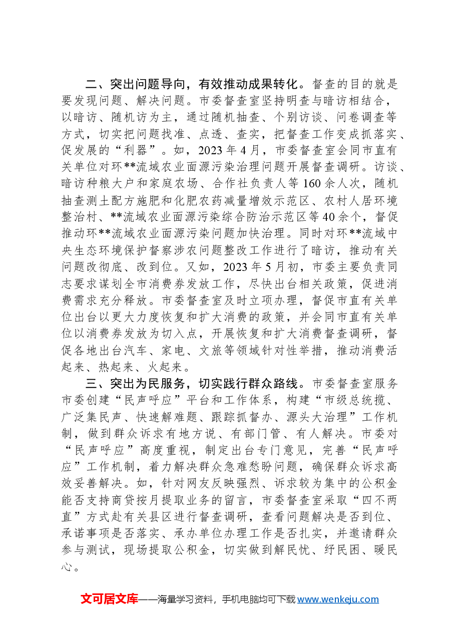 在2024年督查工作高质量发展座谈会上的发言.docx,第2页预览