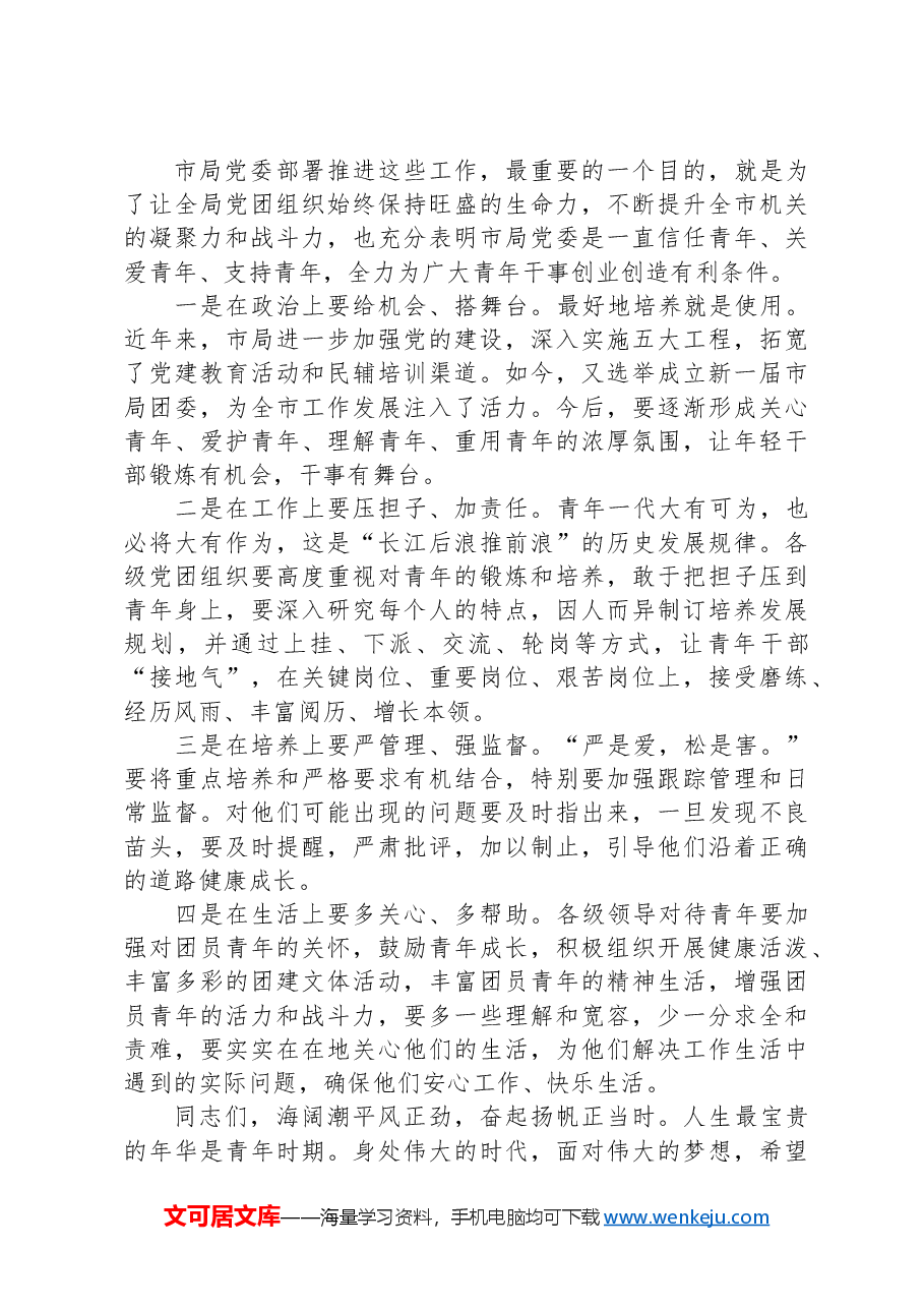 在市共青团第四次代表大会上的讲话.docx，第4页预览