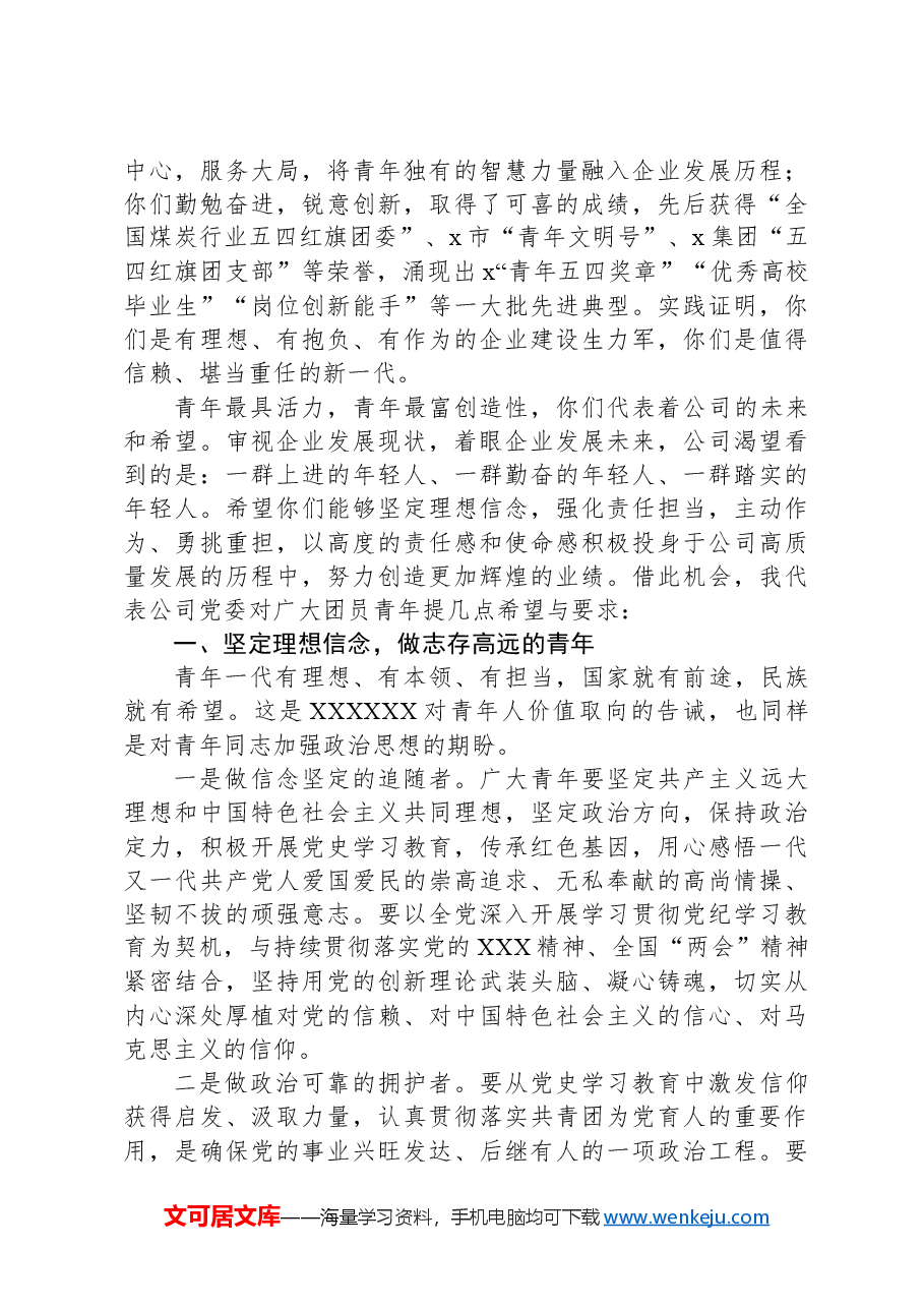 在2024年公司共青团工作暨优秀高校毕业生表彰会上的讲话.docx,第2页预览