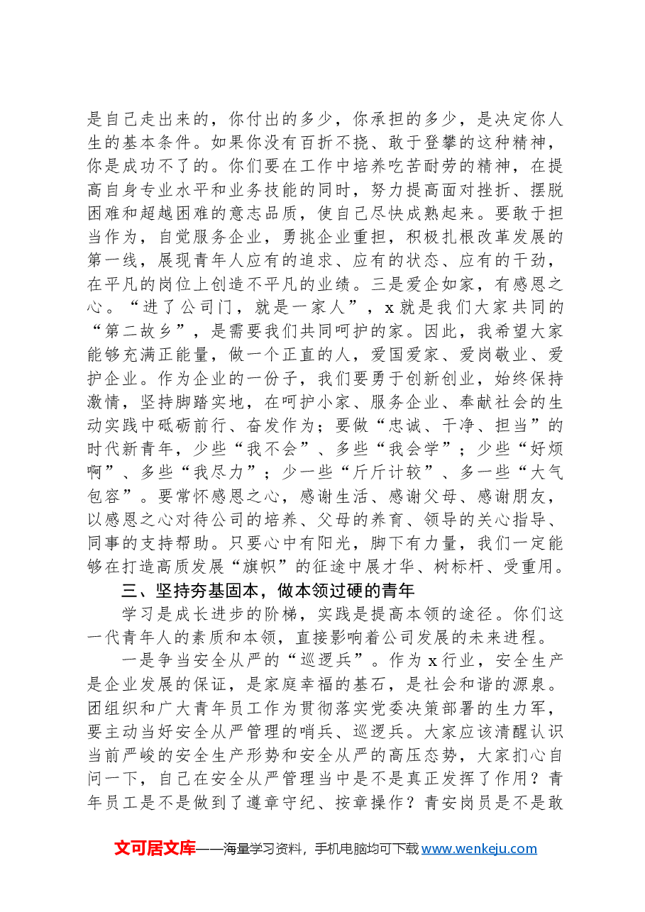 在2024年公司共青团工作暨优秀高校毕业生表彰会上的讲话.docx,第4页预览