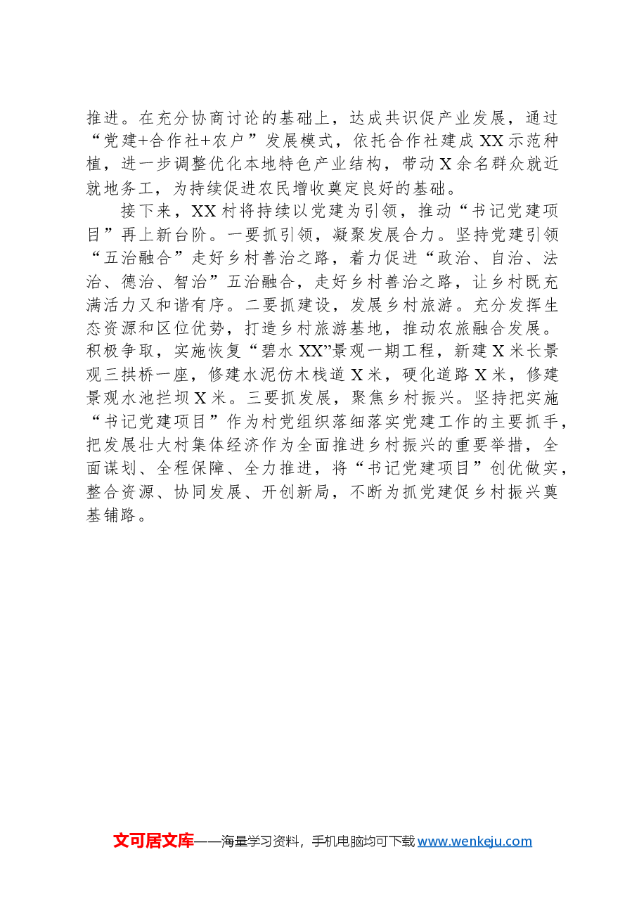 村开展“书记党建项目”情况汇报.docx,第2页预览