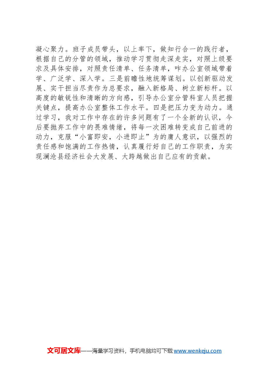 人民政府办公室党组理论学习中心组第一次学习上的交流发言提纲.docx,第2页预览