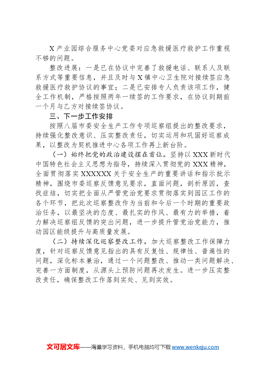 关于某市委安全生产工作专项巡察整改进展情况的报告.docx,第3页预览