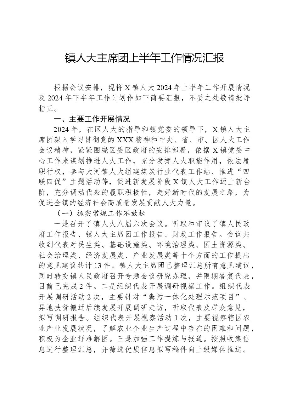镇人大主席团上半年工作情况汇报.docx,第1页预览