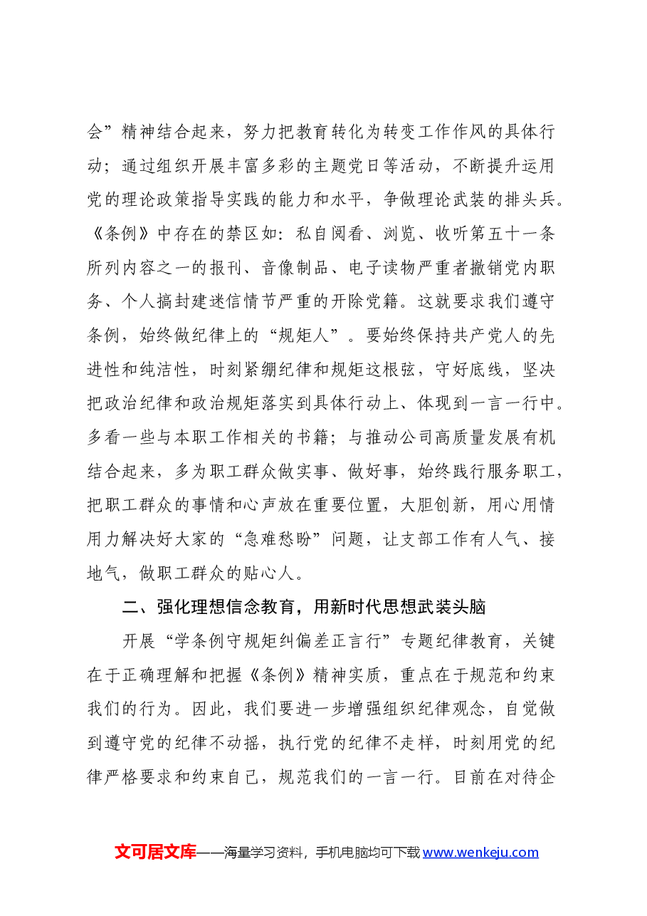 党支部书记《中国共产党纪律处分条例》心得体会.docx,第2页预览