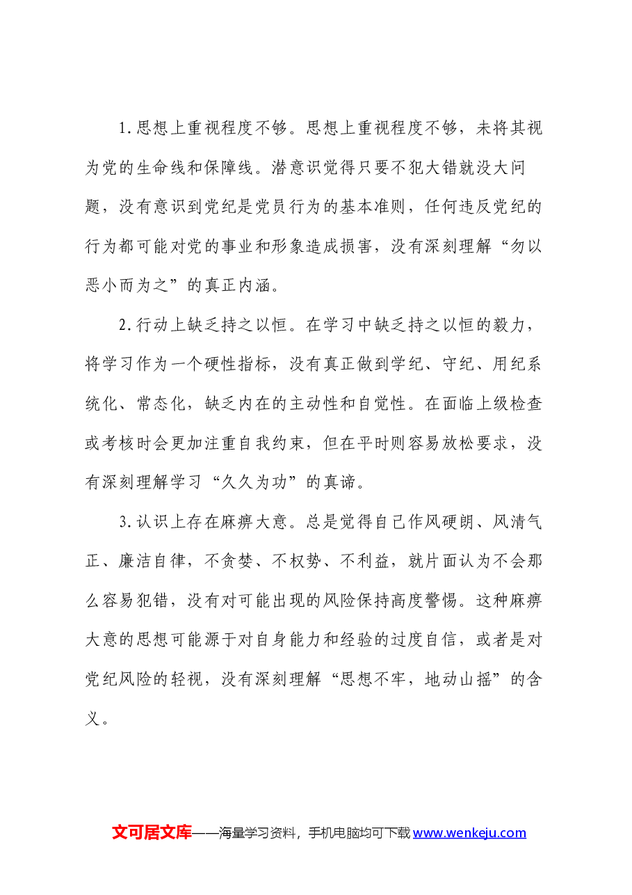 2024年个人检视剖析材料.docx,第3页预览