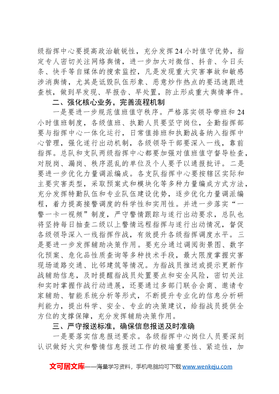 在消防队伍指挥中心例会上关于火灾事故研讨会上的讲话.docx，第2页预览
