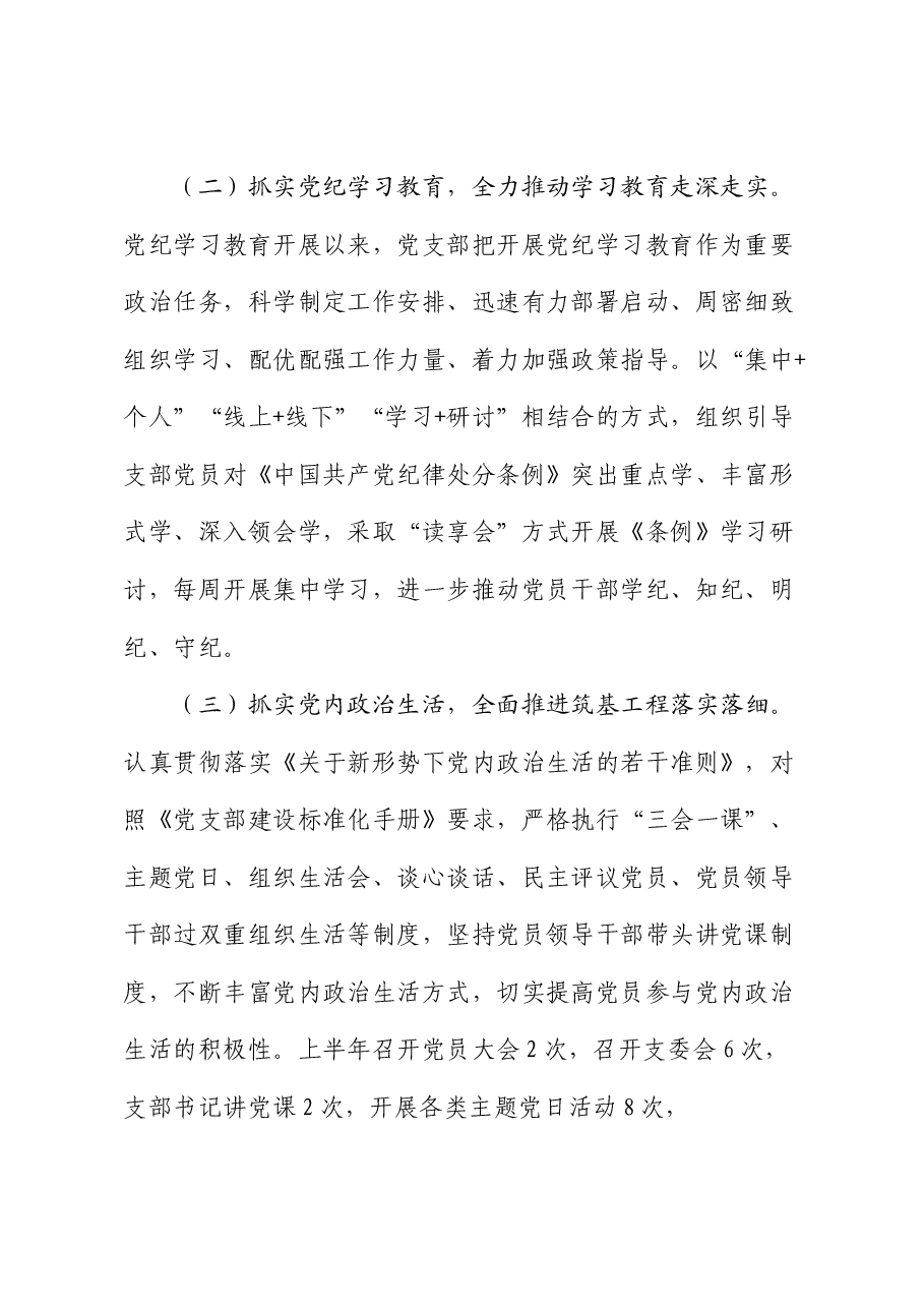 党支部2024年上半年工作总结(党建总结).docx,第2页预览