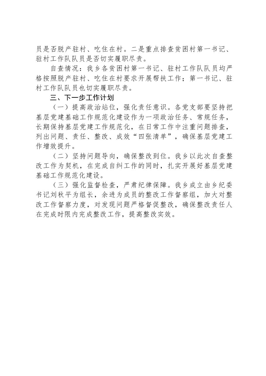 基层党建基础工作规范化建设的自查报告(乡镇).docx,第4页预览