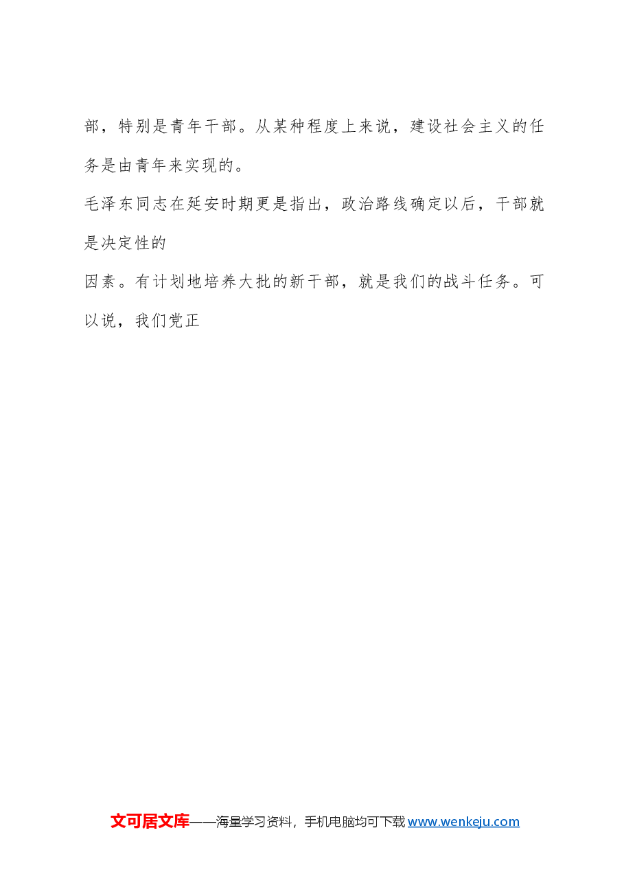 党课讲稿:抓好后继有人这个根本大计——纪念五四运动105周年(青年节、人才培养、干部培养).doc,第3页预览