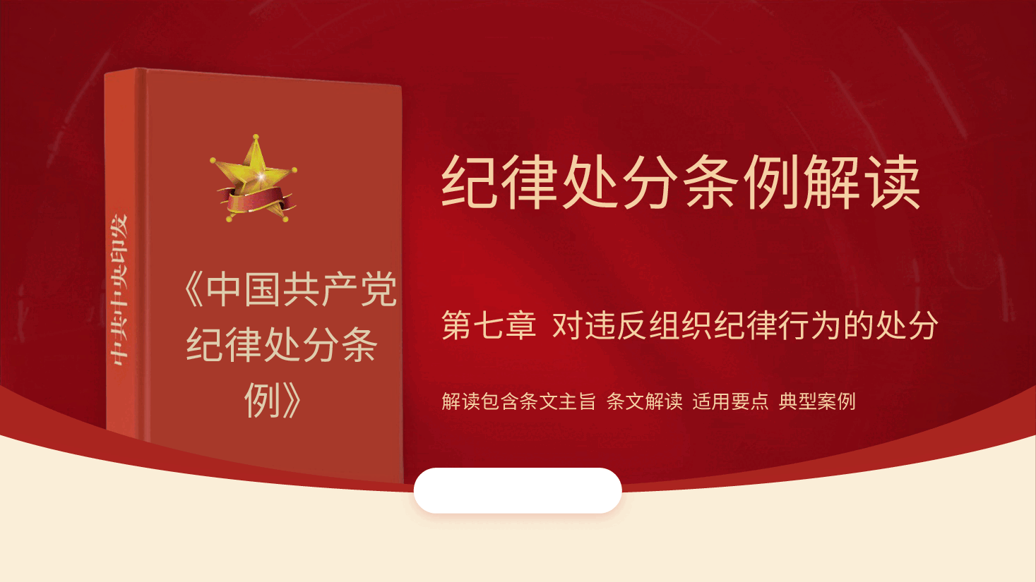 纪律处分条例解读ppt+讲稿:第七章对违反组织纪律行为的处分.pptx,第1页预览