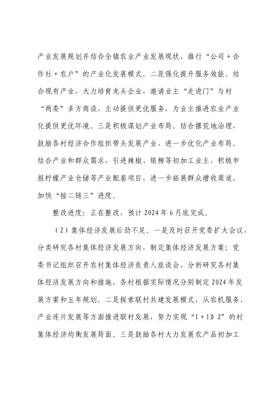 乡镇巡察反馈意见集中整改进展情况报告.docx,第4页预览