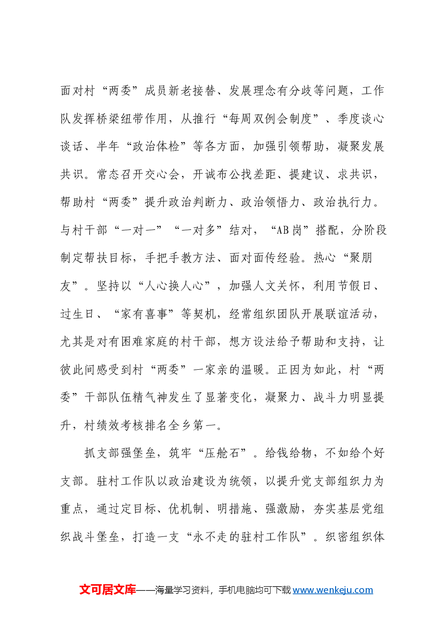 在2024年全市驻村第一书记、工作队员座谈会上的汇报发言.docx,第2页预览