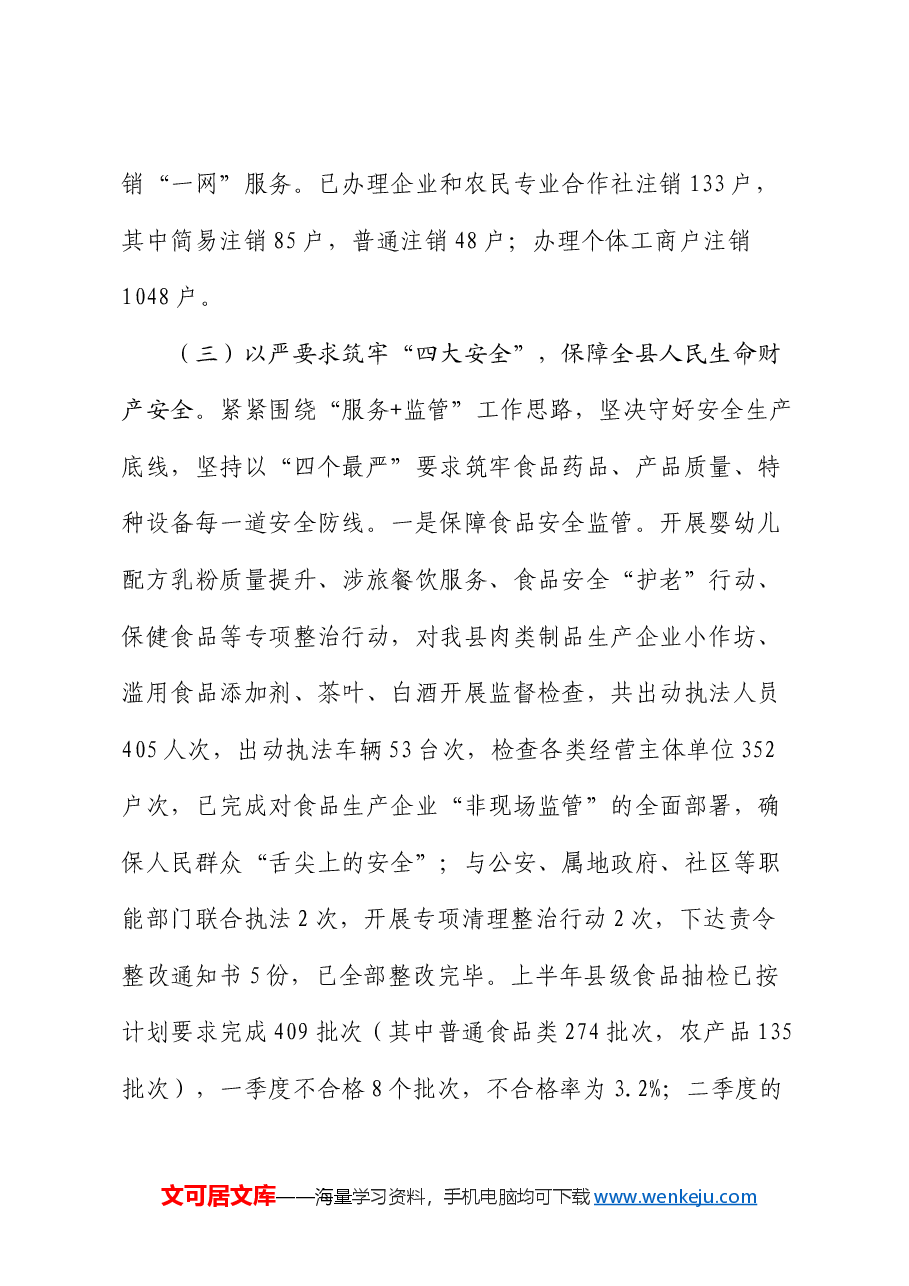 县市场监督管理局2024年上半年工作总结及下半年工作打算.docx,第4页预览