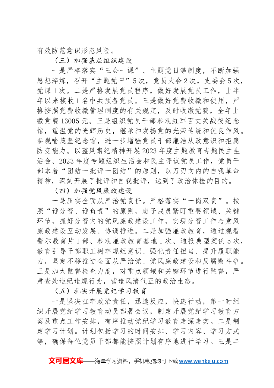 关于2024年半年党建工作总结.docx,第2页预览