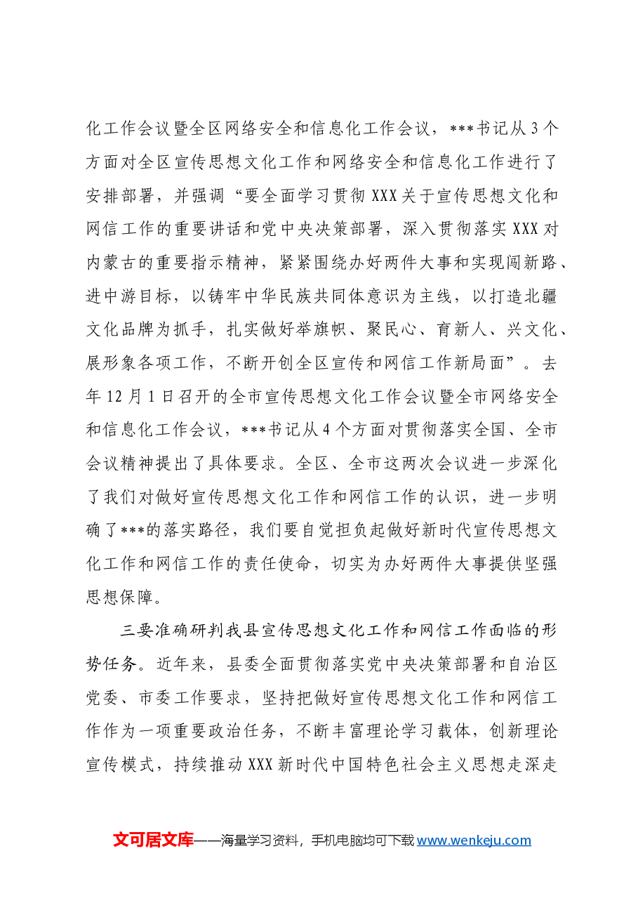 2024年全县宣传思想文化工作会议讲话.doc,第3页预览