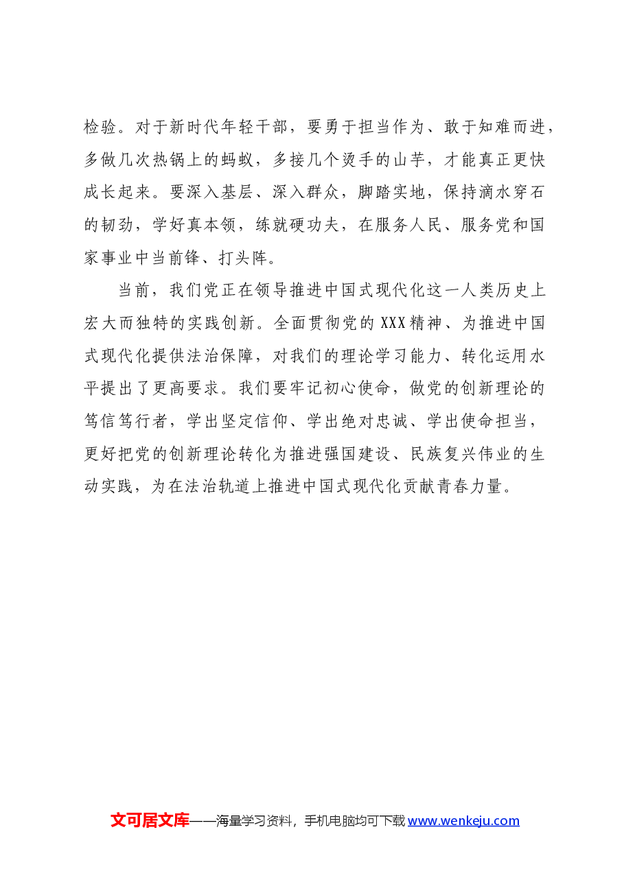 在青年干部座谈会上的讲话:青年干部要自觉做党的创新理论的笃信笃行者.docx,第3页预览