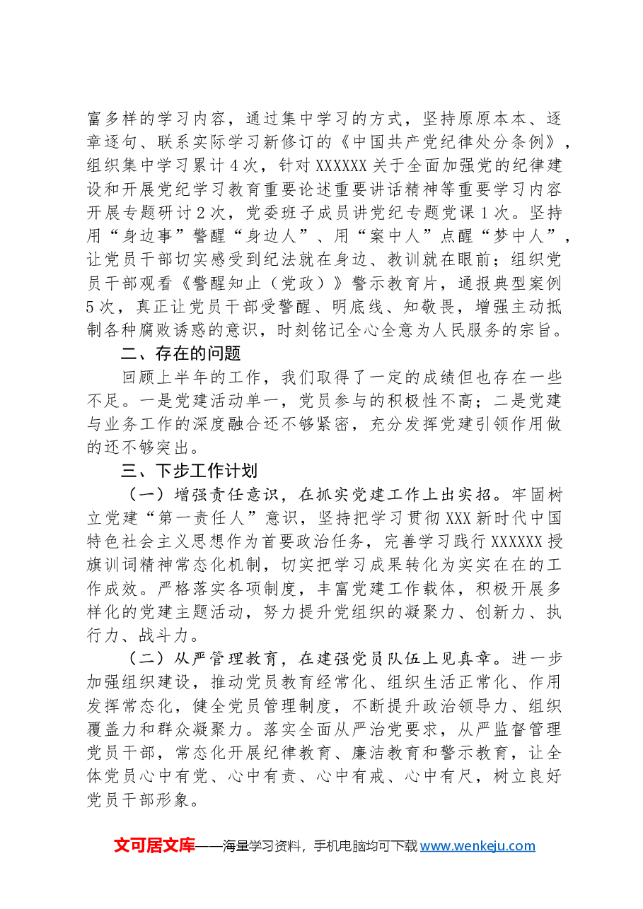 关于2024年半年党建工作总结.docx,第3页预览